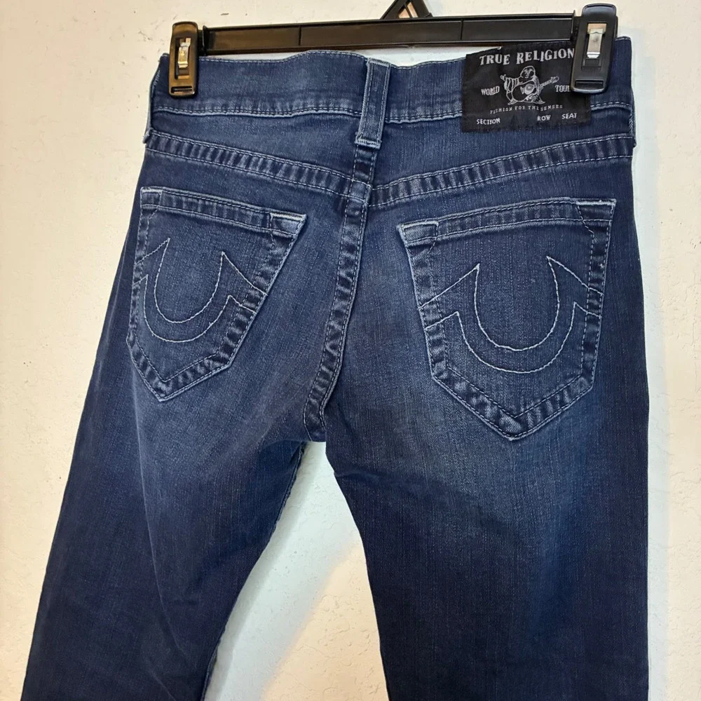 True Religion Rocco Relaxed Skinny Jeans Dark Wash Blue Size 28X31 Mens Denim